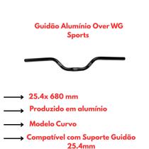 Guidão Bike MTB Alum Over 25.4X680MM Pto Fosco - WG SPORTS Guidão Bike MTB Alum Over 25.4X680MM Pto Fosco - WG SPORTS