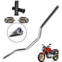 Guidão Com Pesinho e Manoplas Honda Cb Twister 2009 a 2015 / Cb 300 2004 a 2008 Cromado Rosca Moto