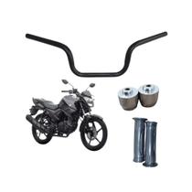 Guidão Com Pezinho e Manopla Factor 150 Ano 2022 Em Diante Preto Motocicletas