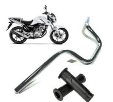 Guidão Com Rosca Manopla Moto Cargo Pcx Cg Fan Titan 125/150/160 Cromado