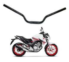 Guidão De Moto Cb Twister 250 2014 A 2020 Preto Com Furo Pesinho