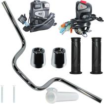 Guidão guidom CG150 CG160 Fan Titan Cargo Start 14/ com kit pisca alerta lampejador e peso guidão manopla