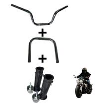 Guidão Moto Cg Cargo 160 Cromado Kit Manopla+ Pesinho + Barra Motocicletas Segurança Guidão Moto Cg Cargo 160 Cromado Kit Manopla+ Pesinho + Barra Motocicletas Segurança