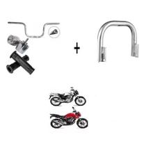Guidão Moto Cg Cargo 160 Cromado Manopla+ Pesinho + Brinde - mk