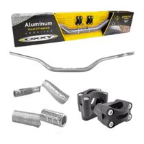 Guidão Oxxy Alto Super Fat 31mm + Adaptador - PRATA POLIDO