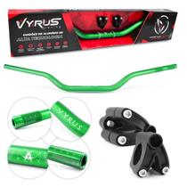 Guidao Vyrus Guidon Baixo Xre 300 Bros Xtz Crf Verde +Adaptador