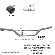 Guidão xre 300 com peso (cinza) compatível ao original.