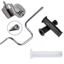Guidão Yamaha Ybr Factor 2001 a 2015 cromado com pesinho manopla e roldana