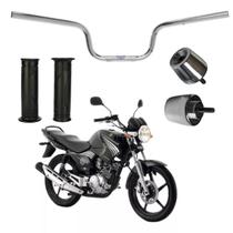 Guidão Ybr Com Pesinho Pcx e Par de Manoplas 125 2001 ate 2015 Factor Yamaha Peso Moto Rosca
