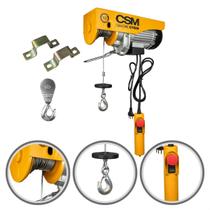 Guincho Elétrico Coluna Talha 600 kg 300 Motor Elevador Csm Obra Construção Profissional Cabo Aço