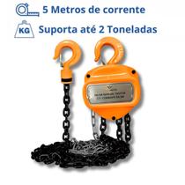 Guincho Talha Manual Para Suspensão Cargas Pesadas Cabo 5 Metros 2 Toneladas
