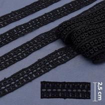 Guipir Entremeio 2,50 cm Preto Ref. 432792 13,7 Metros - Círculo Guipir Entremeio 2,50 cm Preto Ref. 432792 13,7 Metros - Círculo