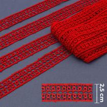 Guipir Entremeio 2,50 cm Vermelho Ref. 432792 13,7 Metros - Círculo Guipir Entremeio 2,50 cm Vermelho Ref. 432792 13,7 Metros - Círculo