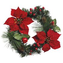 Guirlanda Bico de Papagaio Berries Vermelho 36cm Enfeite Natalino Porta Decoração Premium Guirlanda Bico de Papagaio Berries Vermelho 36cm Enfeite Natalino Porta Decoração Premium