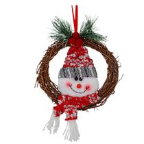 Guirlanda com carinha boneco de neve tricot 16cm