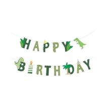 Guirlanda De Aniversário Com Tema De Dinossauro, Banner De Animais Da Selva Safari, Suprimentos Para