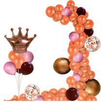 Guirlanda de Balões com Buquê Rose Gold - 44 Itens - Extra Festas