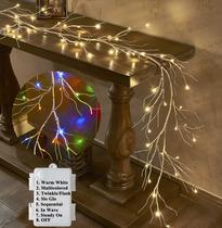 Guirlanda de bétula pré-iluminada LITBLOOM com 48 luzes multicoloridas e brancas quentes