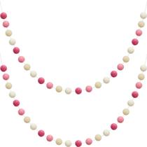 Guirlanda de bolas de feltro de lã WILLBOND 24 bolas de 2 m de comprimento (rosa, rosa claro, bege, branco) Guirlanda de bolas de feltro de lã WILLBOND 24 bolas de 2 m de comprimento (rosa, rosa claro, bege, branco)