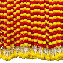 Guirlanda de calêndula artificial DIYANA IMPEX 5 peças de 1,5 m (vermelho + amarelo)