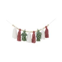 Guirlanda De Contas De Madeira Boho Para O Natal Com Franjas, Decoração De Parede Para Casa, Guirlanda De Contas De Madeira Boho Para O Natal Com Franjas, Decoração De Parede Para Casa,