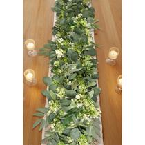 Guirlanda de eucalipto artificial IWNTWY de 6 pés com flor Gypsophila Guirlanda de eucalipto artificial IWNTWY de 6 pés com flor Gypsophila
