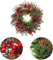 Guirlanda De Eucalipto Com Frutas Vermelhas De 13,8 Polegadas Para Decoração De Natal Em Portas, Guirlanda De Eucalipto Com Frutas Vermelhas De 13,8 Polegadas Para Decoração De Natal Em Portas,