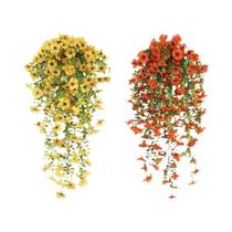 Guirlanda De Eucalipto Com Margaridas Artificiais 2PCS Flores De Seda Pendentes Para Decoração De