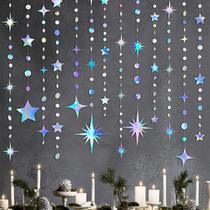 Guirlanda de Festa com Bandeirolas e Estrelas - Decoração de Aniversário Guirlanda de Festa com Bandeirolas e Estrelas - Decoração de Aniversário