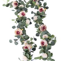 Guirlanda de flores artificiais MISSPIN Eucalyptus Peony Rose Guirlanda de flores artificiais MISSPIN Eucalyptus Peony Rose