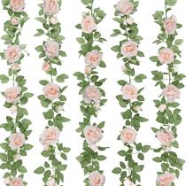 Guirlanda de flores artificiais ZIFTY Pink Rose Vines 5 unidades 10 m
