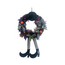 Guirlanda De Halloween De Bruxa Malvada De Pernas Longas, Decoração Para Porta, Chapéu, Pernas De