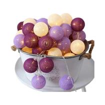 Guirlanda de Luzes LED Coloridas de Algodão - 4cm - Decoração de Natal, Festa e Casamento