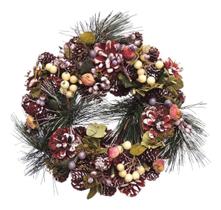 Guirlanda De Natal 24cm Verde Pinhas - Feita A Mão.