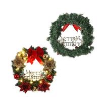 Guirlanda De Natal Artificial Realista Para Decoração Interna E Externa Com Folhas Verdes 1PC