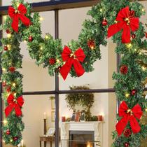 Guirlanda de Natal ATDAWN 2,7 m com luzes, pinhas e bolas