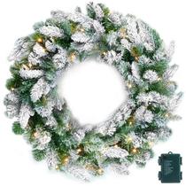 Guirlanda de Natal Brightown com bateria LED de 24 polegadas pré-iluminada