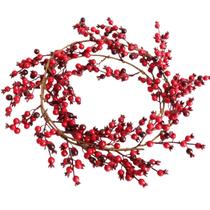 Guirlanda de Natal CCUUHJ Red Berry 180 cm interna e externa Guirlanda de Natal CCUUHJ Red Berry 180 cm interna e externa