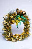 Guirlanda de Natal Com Flores Naturais Desidratadas Decoração Natalina de Porta - Artesanal