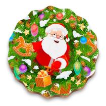 Guirlanda de Natal com Papai Noel Decoração MDF Elegante Porta Janela Guirlanda de Natal com Papai Noel Decoração MDF Elegante Porta Janela