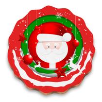 Guirlanda de Natal com Papai Noel Decoração MDF Elegante Porta Janela Guirlanda de Natal com Papai Noel Decoração MDF Elegante Porta Janela