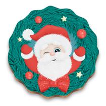 Guirlanda de Natal com Papai Noel Decoração MDF Elegante Porta Janela Guirlanda de Natal com Papai Noel Decoração MDF Elegante Porta Janela