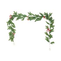 Guirlanda De Natal De 175cm Para Pendurar Na Parede, Folhagem Artificial Com Agulhas De Pinheiro E