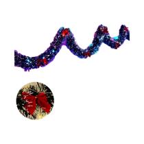 Guirlanda De Natal De 2m Com Luzes LED, Guirlanda Artificial Metálica Para Pendurar Na Lareira