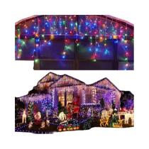 Guirlanda De Natal Externa Com Luzes LED Em Cascata Para Decoração De Jardim E Beirais