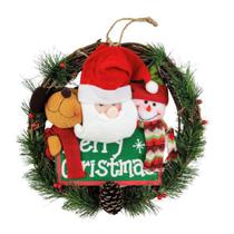 Guirlanda De Natal Família Noel Merry Christmas 35X35X6cm - Inigual