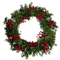 Guirlanda de Natal Folhas e Frutas Verde 50cm 1049865 Cromus