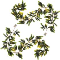 Guirlanda de Natal Glitinsel, 2 peças de 1,8 m com luzes verde-pinho Guirlanda de Natal Glitinsel, 2 peças de 1,8 m com luzes verde-pinho