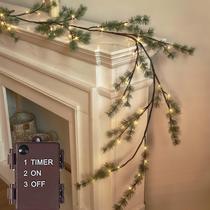 Guirlanda de Natal LITBLOOM iluminada de 6 pés com 48 LEDs brancos quentes