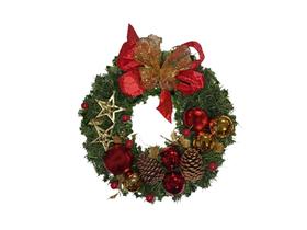 Guirlanda de Natal Luxuosa 45cm - Porta Natalina Enfeite de Pendurar.